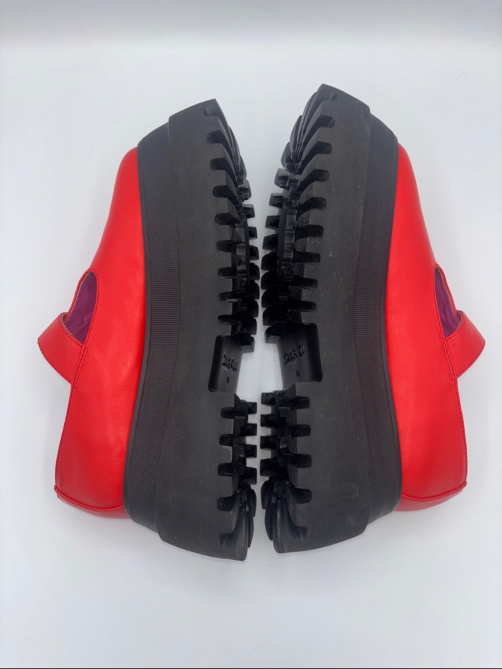 dELiA*s by Dolls Kill Red Platform Mary Jane with Black Lug Sole - Picture 8 of 16